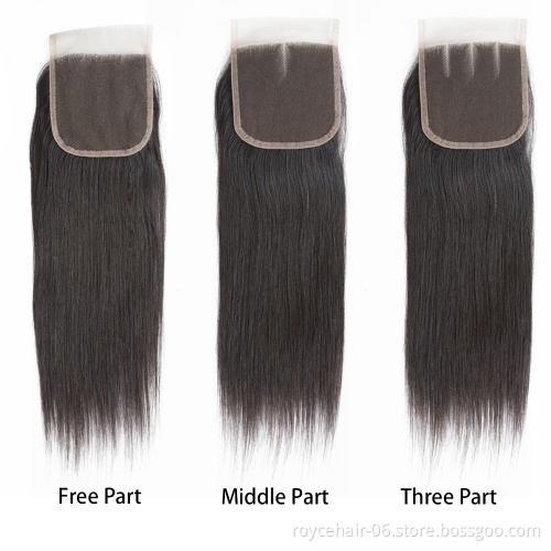 Hd Transparent Thin Skin Swiss 4x4 Hand-tied Closures, Brazilian Virgin Human Remy Hair 3 Part Lace Closure,3 Way Part Closure